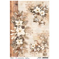 Motiv-Strohseide "Winter Season - White Poinsettia" von Ciao Bella