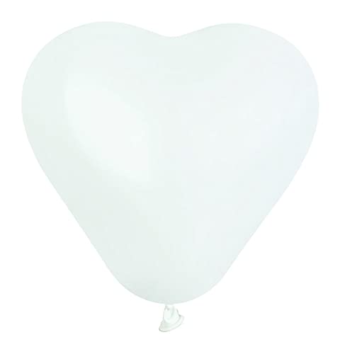 100 Luftballons Herz aus Naturlatex Premium Qualität CR6 (16cm/6") weiß von Ciao