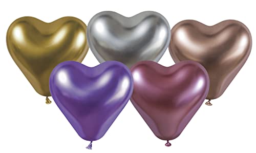 100 Luftballons Herz aus Naturlatex Premium Qualität CR6 (16cm/6") weiß von Ciao