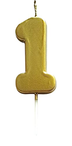 Ciao, Gold Zahlenkerze 1 (6 cm), 21441 von Ciao