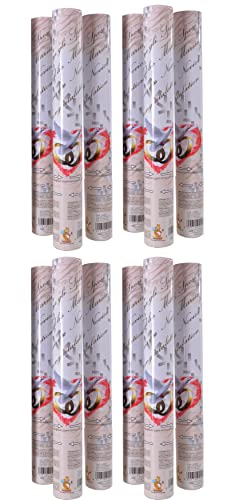 Ciao, Weiß 12er Set Party Popper Röhre Kanone Konfetti Hochzeit (40 cm), Stück, 24903.12 von Ciao