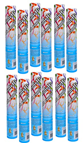 Ciao 12er Set Party Popper Röhren Konfetti-Kanone (30 cm), mehrfarbig, 23587.12 von Ciao