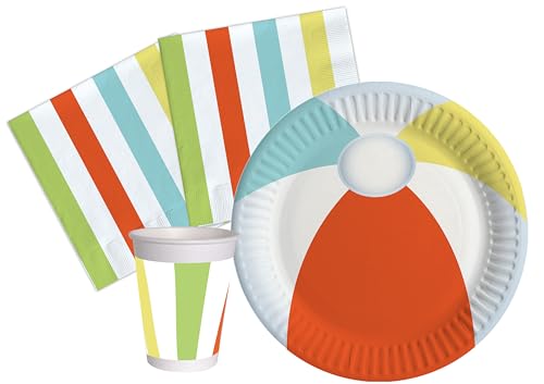 Ciao AZ168 Partygeschirr Party-Set (Pappteller, Bucher, Servietten), Multicolor, 24 Personen von Ciao