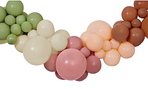 Ciao - DIY Naturals Luftballon-Girlande-Set (65 Latex-Luftballons, 300 cm), grün/beige/braun von Ciao