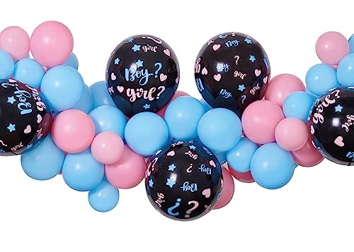 Ciao - Gender Reveal Boy or Girl Girlande Ballongirlande Set (65 Latexballons, 300 cm), pink/hellblau von Ciao