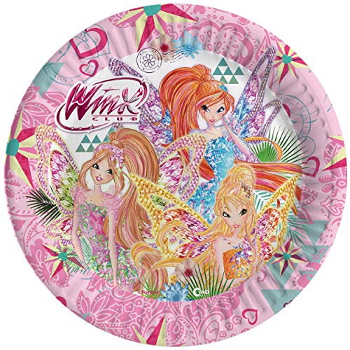 Ciao - Pappteller Winx Tynix (Ø 23 cm), 8 Stück 22-24 cm, mehrfarbig, 23203 von Ciao