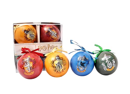 Ciao Set of 4 Harry Potter Hogwarts Houses decoupage Christmas Tree Balls (Ø8cm) Officially Licensed Wizarding World in giftbox von Ciao