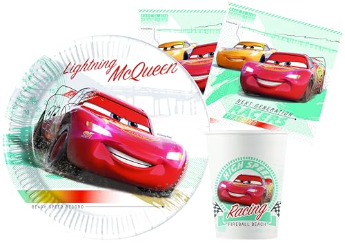 Ciao Y6168 Cars Party Table Set, Red, 8 Personen von Ciao
