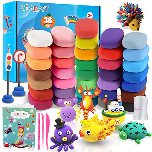 CiaraQ Lufttrocknender Ton – 36 Farben, lufttrocknender, ultraleichter magischer Ton, ungiftige Modelliermasse und Teig, kreative Kunst, DIY, Kinder, Kunsthandwerk, bestes Geschenk für Jungen und CiaraQ Lufttrocknender Ton – 36 Farben, lufttrocknender, ultraleichter magischer Ton, ungiftige Modelliermasse und Teig, kreative Kunst, DIY, Kinder, Kunsthandwerk, bestes Geschenk für Jungen und von CiaraQ