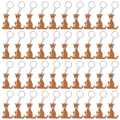 CiciBear 40 Stück Schlüsselanhänger Partygeschenke für Känguru-Geburtstag, Babyparty, Waldtiere, Party, Goodie Bag Stuffer, Kindergeburtstag, Karnevalsbelohnungen von CiciBear