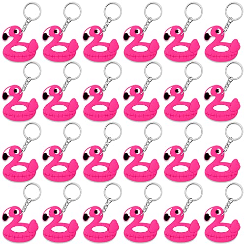 CiciBear Flamingo-Schlüsselanhänger, Party-Dekoration für Gäste, Flamingo-Mottoparty, Sommer, hawaiianische tropische Luau-Baby-Party, Schulparty, Kindergeburtstag, 24 Stück von CiciBear