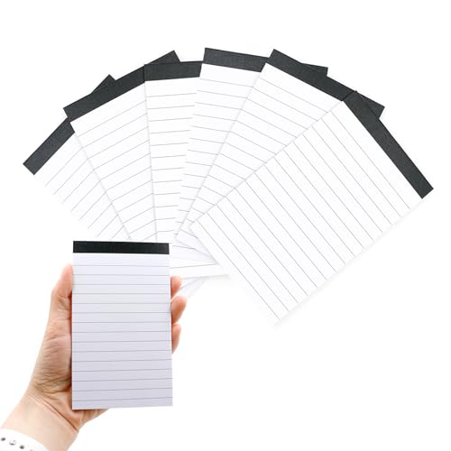 Notizblock Klein A7, 6 Stück Legal Blöcke, Mini Notizblöcke Schreibblock, Papierblöcke Ersatzblöcke für Arbeit Studie Büro Haushalt, 7mm Breit Liniert, 30 Blatt pro Block von CiciIng