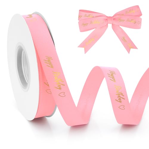 22,7 m Happy Birthday Bänder zum Verpacken von Geschenken, rosafarbenes Band, Kuchenband, Ripsband, Floristen, Haar, Geburtstagskuchen, Dekorationen, Geschenkbänder für Geschenke, Geschenkverpackungen 22,7 m Happy Birthday Bänder zum Verpacken von Geschenken, rosafarbenes Band, Kuchenband, Ripsband, Floristen, Haar, Geburtstagskuchen, Dekorationen, Geschenkbänder für Geschenke, Geschenkverpackungen von Cidenbio