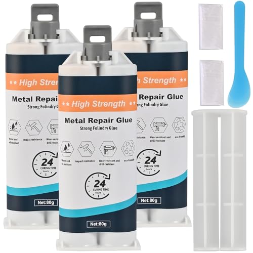 Cieex 240g/8.47OZ AB Metallkleber, 2 Komponenten Epoxidharz Kleber Extra Stark Metallkleber, Flüssigmetallkleber für Schweißkleber zum Reparieren, Gusseisen (3pcs) von Cieex