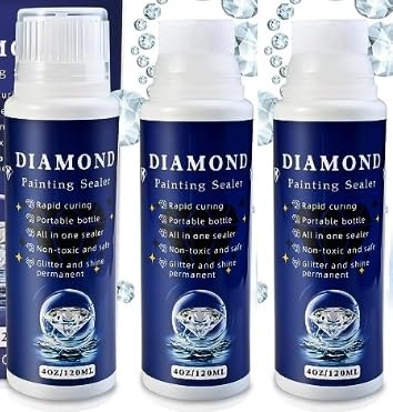 Cieex 3 Stück Diamond Painting Versiegelung, Transparente Kleber, Zubehör zum Glitzereffekt und Schutz von Diamanten (360ml) von Cieex
