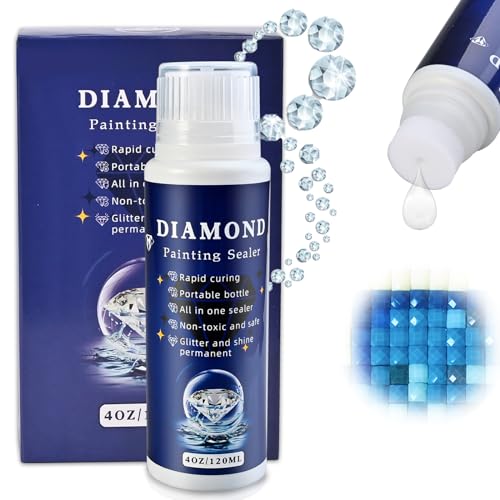 Cieex Diamond Painting Versiegelung, Diamond Painting Zubehör, Diamond Painting Kleber für glitzernde Bilder & Versiegelung von Diamanten, Durchsichtig(120ml) von Cieex