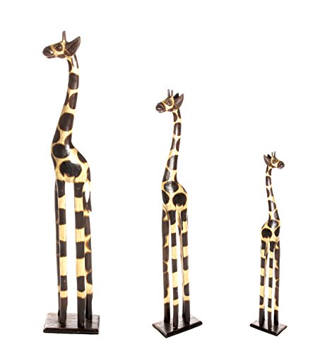 3 er Set 200cm 100cm 30cm Holz Holzgiraffen Familie Holzgiraffe Giraffe Afrika Stil GH von Ciffre