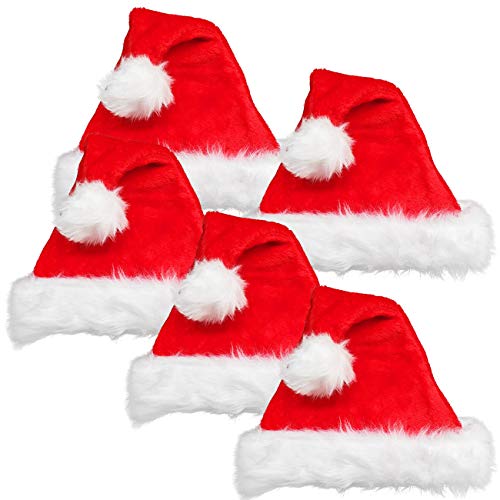 Ciffre 5er Set WEIHNACHTSMÜTZE NIKOLAUSMÜTZE PLÜSCH DICKER FELLRAND für alle KOPFGRÖßEN Erwachsene und Kinder Ciffre 5er Set WEIHNACHTSMÜTZE NIKOLAUSMÜTZE PLÜSCH DICKER FELLRAND für alle KOPFGRÖßEN Erwachsene und Kinder von Ciffre