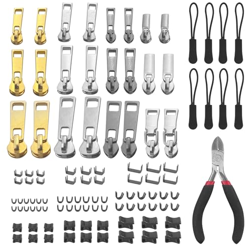 Cigrubo 105 Stück Reißverschluss Reparatur Set, Reisverschluss-zipper Ersatz, Reisverschluss-reparaturset, Zipper Anhänger, Reißverschlüsse, Reisverschlußzipper, Reisverschlussreparaturset (3 Größen) Cigrubo 105 Stück Reißverschluss Reparatur Set, Reisverschluss-zipper Ersatz, Reisverschluss-reparaturset, Zipper Anhänger, Reißverschlüsse, Reisverschlußzipper, Reisverschlussreparaturset (3 Größen) von Cigrubo