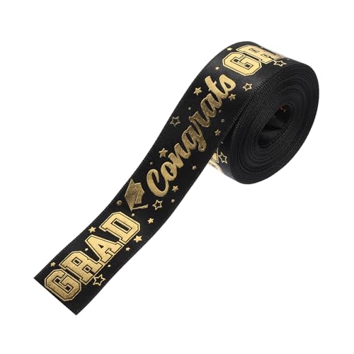 Ciieeo 1 Rolle Geschenkverpackungsband für Abschlussfeiern Yards Schwarzes Satinband mit Heißer Prägung Dekoratives Band für Diy Projekte für Bouquets und Einladungen Ciieeo 1 Rolle Geschenkverpackungsband für Abschlussfeiern Yards Schwarzes Satinband mit Heißer Prägung Dekoratives Band für Diy Projekte für Bouquets und Einladungen von Ciieeo