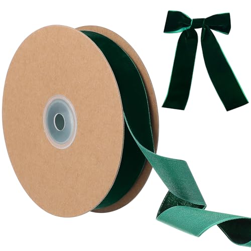 Ciieeo 1 Rolle Mit 2 5 Cm Langen Beflockten Geschenkbändern Weihnachts-Vintage-Samtband Samt-Geschenkband Für Weihnachten von Ciieeo