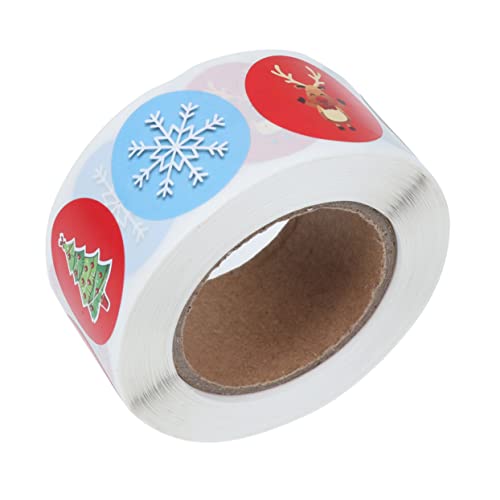 Ciieeo 1 Rolle Runde Aufkleber Aus Kraftpapier Weihnachtssiegeletiketten Schneemann- -aufkleber Verpackungsetiketten Für Beutel Lehrer-aufkleber Selbst Kunsthandwerk von Ciieeo