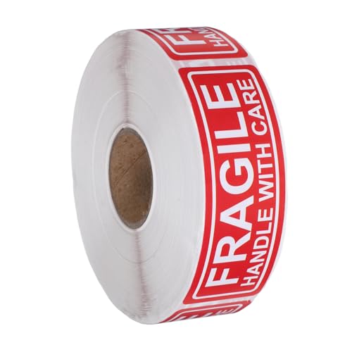 Ciieeo 1 Rolle Warnaufkleber ziehen um Abziehbild Name zerbrechliches Packband Weiß zerbrechliche Aufkleber Klebeetikett zerbrechliche Aufkleber zum Verpacken Papier rot von Ciieeo