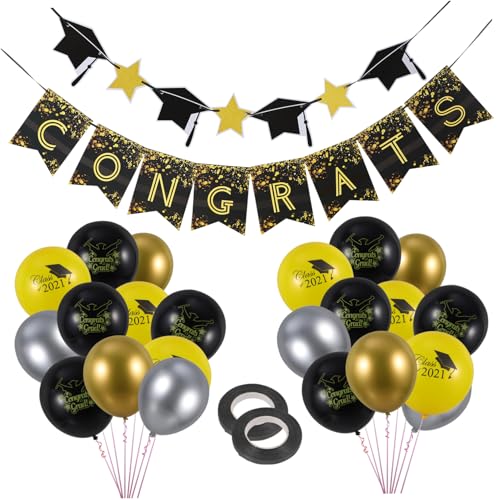 Ciieeo Satz Von Graduierungsballons Banner Latexballons Für Leuchtende Farben Zum Aufblasen von Ciieeo