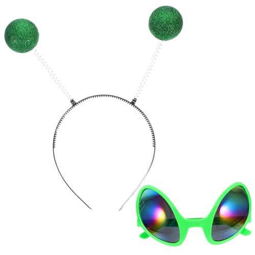 Ciieeo 1 Satz Alien Haarreif mit Brille für Damen Lustiges Kostümzubehör für Halloween und Partys Teiliges Set mit Grünen Alien Akzenten Fotorequisit für Unvergessliche Erinnerungen Ciieeo 1 Satz Alien Haarreif mit Brille für Damen Lustiges Kostümzubehör für Halloween und Partys Teiliges Set mit Grünen Alien Akzenten Fotorequisit für Unvergessliche Erinnerungen von Ciieeo