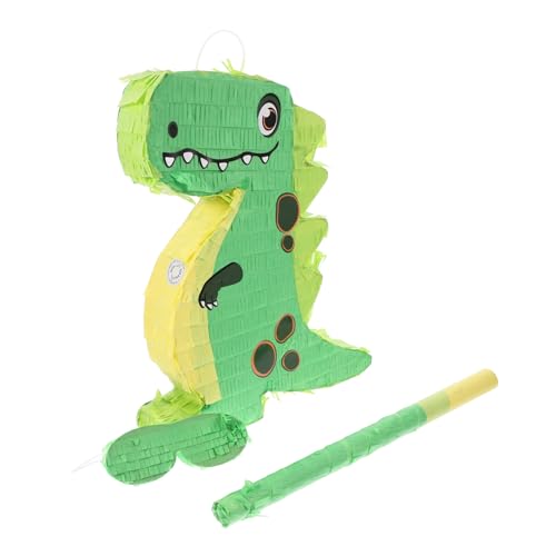 Ciieeo 1 Satz Dinosaurier Pinata mit Augenbinde und Stock Handgemachte Dino Themen Piñata für Kindergeburtstage und Shower für Partyspiele und Dekorationen von Ciieeo