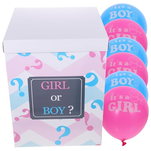 Ciieeo 1 Satz Gender Reveal Ballonbox für Babyparty mit Blauen und Ballons Dekoration für Geschlechtsverkündung Partyzubehör für Jungen und Mädchen von Ciieeo