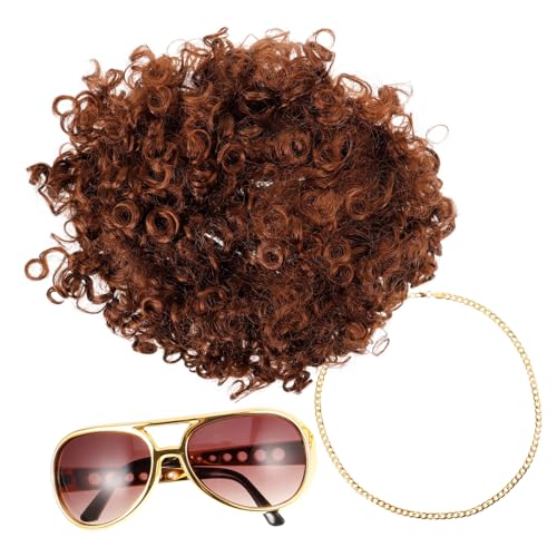 Ciieeo 1 Satz Jahre Kostümset für Männer Perücke Sonnenbrille Halskette Accessoires für Disco Partys Cosplay Fotoshootings für Erwachsene und Teenager Ciieeo 1 Satz Jahre Kostümset für Männer Perücke Sonnenbrille Halskette Accessoires für Disco Partys Cosplay Fotoshootings für Erwachsene und Teenager von Ciieeo