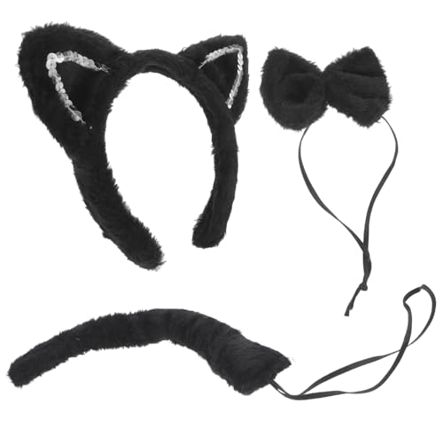 Ciieeo 1 Satz Katzenohren Kopfbedeckung Set mit und Fliege für Halloween Kostüm und Cosplay für Kostümpartys und Rollenspiele Bequeme Passform und Funkelnde Ciieeo 1 Satz Katzenohren Kopfbedeckung Set mit und Fliege für Halloween Kostüm und Cosplay für Kostümpartys und Rollenspiele Bequeme Passform und Funkelnde von Ciieeo