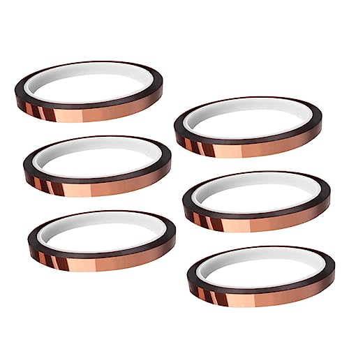 Ciieeo 1 Satz Polyimid Isolierband Hochtemperaturbeständiges Isolierendes Klebeband Für Kabelisolierung Wärmeabdichtung 6rollen von Ciieeo