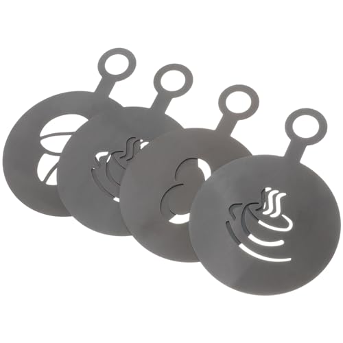 Ciieeo 1 Satz Teiliges Kaffeestencil Für Latte Art Waschbare Schablonen Für Diy Kaffee Dekorationen Für Kuchen Desserts Und Leicht Und Tragbar 4 Stück von Ciieeo