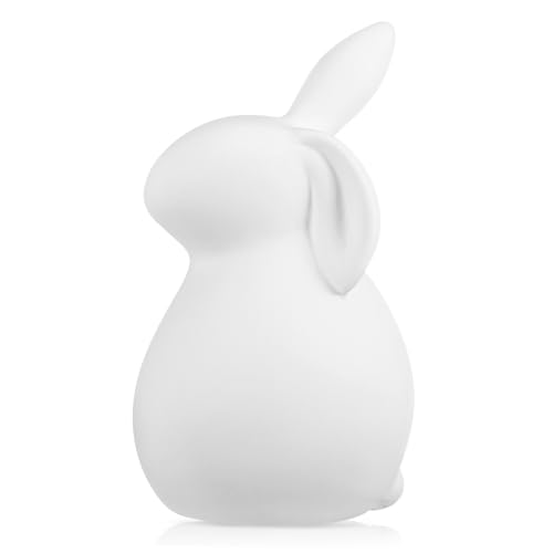 Ciieeo 1 Stück Kaninchen-Verzierung Hüttendekor Heimdekoration Schweinegartenschmuck Neon hühner gieskanne kinderspielzeug Kaninchenspielzeug aus Keramik Desktop-Kaninchen Weiß von Ciieeo