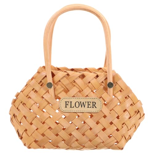Ciieeo 1 x handgewebter Blumenkorb, elegant, dekorativ, gewebter Aufbewahrungsbehälter, Mehrzweck-Blumenhalter für Zuhause und Veranstaltungen mit Premium Ciieeo 1 x handgewebter Blumenkorb, elegant, dekorativ, gewebter Aufbewahrungsbehälter, Mehrzweck-Blumenhalter für Zuhause und Veranstaltungen mit Premium von Ciieeo