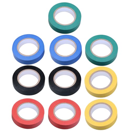 Ciieeo 10 Rollen Isolierband Abdeckband Panzerband Isolierband Klempnerband Gaffer Tape Wasserdichtes Klebeband Klebeband Vinylband von Ciieeo