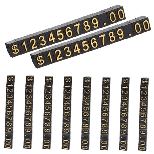 Ciieeo 10 Sätze Preisschild Kleine Schilder Etiketten Preisständer Würfel Preisnummer Preisanzeigetafeln Preisanzeige Würfelblock Werbenummernschild Preisblock Abs Aluminiumhalterung von Ciieeo