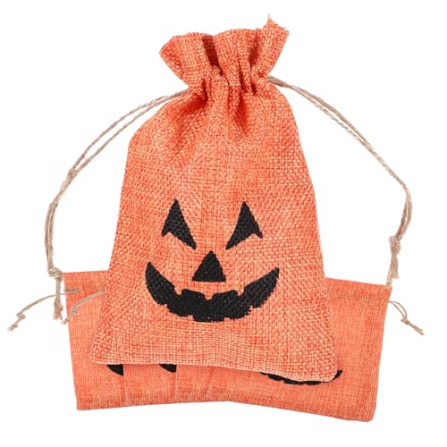 Ciieeo 10 Stk Süßigkeitenbeutel mit Kordelzug schwarze Servierschüssel Halloween-Beutel mit Kordelzug the hallow halloween mitgebsel Halloween-Tasche Kürbis Packsack Tasche mit Kordelzug von Ciieeo