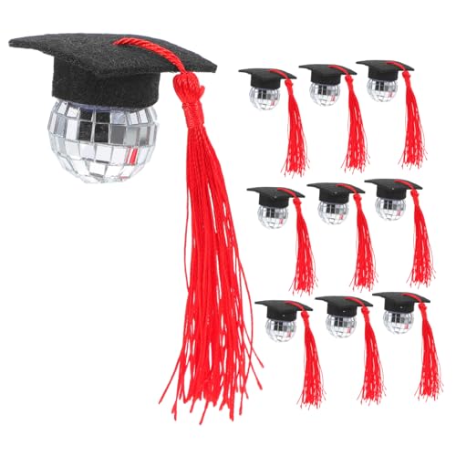 Ciieeo 10 Stück Cupcake Grad Cap Decor Abschlussdekor Abschluss Tischdekoration Mini -abschlusskappendekoration Cupcake -topper Abschlusskappe Für Cupcake Acryl Rot von Ciieeo
