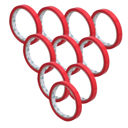 Ciieeo 10 Stück Gemüseband Klebeband für Plastiktüten Beutelversiegelung bunt Herstellung von Beutelverpackungsband Buntes Hochleistungsband Maschinenverpackungsband Polypropylen rot von Ciieeo