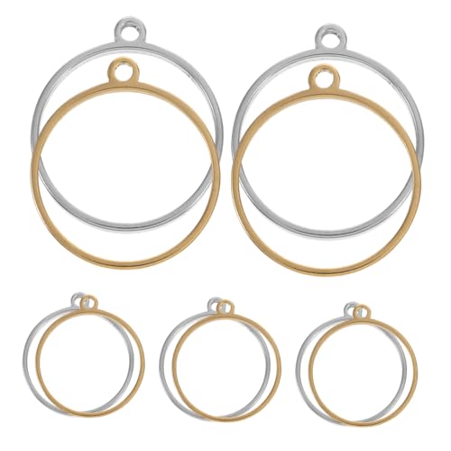 Ciieeo 10 Stück Runde Hohlrahmen Anhänger für Diy Schmuckherstellung Offene Rückseite Bezel Charms für Harz Bastelbedarf Basis für Edelsteine für Kreative Projekte von Ciieeo