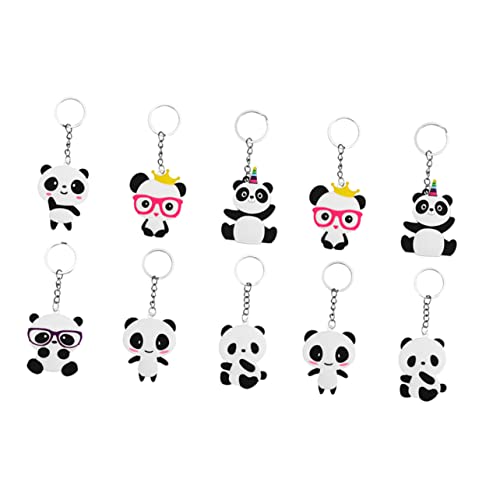 Ciieeo 10 Stück Schlüsselanhänger Panda Geschenke Partybevorzugung Tasche Hängende Verzierung Schlüsselanhänger Dekor Panda Schlüsselanhänger Entzückender Panda Schlüsselanhänger von Ciieeo