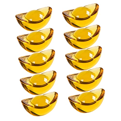 Ciieeo 10 Stück Teiliges Goldener Yuan Bao Desktop Ornamente Flacher Boden Stabiles Feng Shui Tischdekoration Symbolische Wohlstands Deko Handgefertigte Kleine Ingot Figuren für Ciieeo 10 Stück Teiliges Goldener Yuan Bao Desktop Ornamente Flacher Boden Stabiles Feng Shui Tischdekoration Symbolische Wohlstands Deko Handgefertigte Kleine Ingot Figuren für von Ciieeo