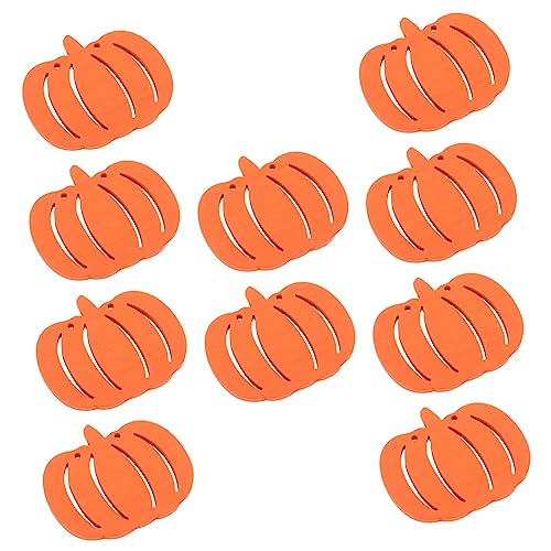 Ciieeo 10 Stück Teiliges Halloween Holz DIY Geschnitzte Kürbis Holzscheiben Leichte Glatte Holzstücke für Kinderbasteln Dekorative Kürbis Holzfiguren für Party und Herbstdeko von Ciieeo