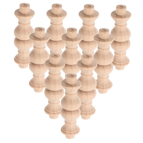 Ciieeo 10 Stück Teiliges Holzspindeln für Möbel und Treppen Unbehandelte Holzsäulen für Dekorative Zwecke Stabile Baluster für Innenräume und Vielseitige Designs für Moderne und von Ciieeo