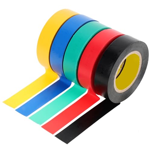 Ciieeo 10 Stück Teiliges PVC Isolierband Hochtemperaturbeständiges Chemikalienresistentes Klebeband Sechs Farben Schwarz Rot Grün Blau Gelb für Kabelisolierung und Verkleidung Ciieeo 10 Stück Teiliges PVC Isolierband Hochtemperaturbeständiges Chemikalienresistentes Klebeband Sechs Farben Schwarz Rot Grün Blau Gelb für Kabelisolierung und Verkleidung von Ciieeo