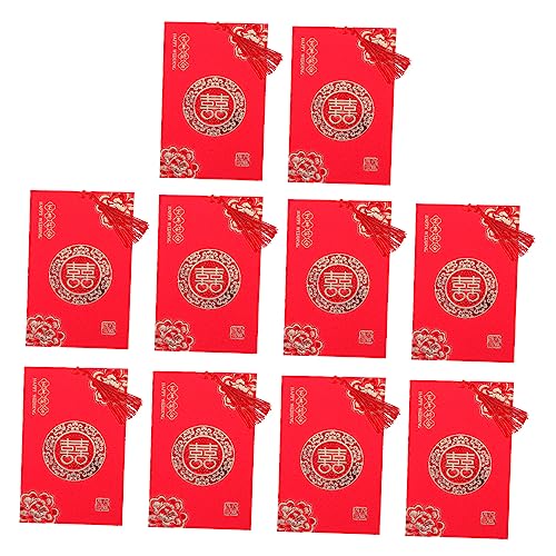 Ciieeo 10 Stück Teiliges Set Chinesische Hochzeitseinladungskarten im Romantischen Stil Roter und Goldener Farbton Kreative Einladungskarten mit Elegantem Muster für Hochzeitsfeier und Ciieeo 10 Stück Teiliges Set Chinesische Hochzeitseinladungskarten im Romantischen Stil Roter und Goldener Farbton Kreative Einladungskarten mit Elegantem Muster für Hochzeitsfeier und von Ciieeo