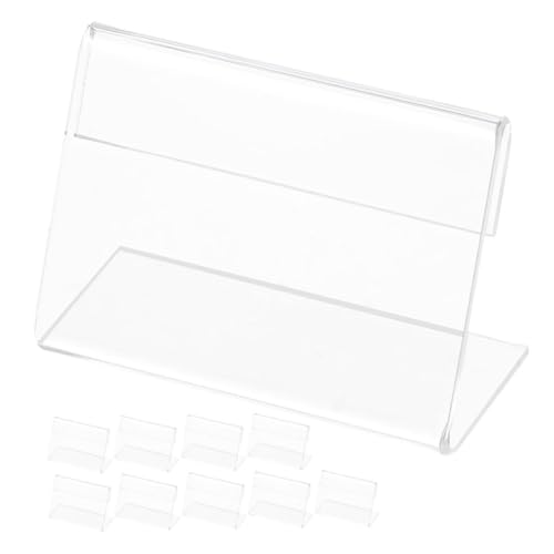 Ciieeo 10 Stück Transparenter Tisch Zeichenschild Schilderhalter Horizontal Stehen Etikettenhalter Artikel Inhaber Für Zeichen Produkt Form Im Freien Einzelhandel Acryl von Ciieeo
